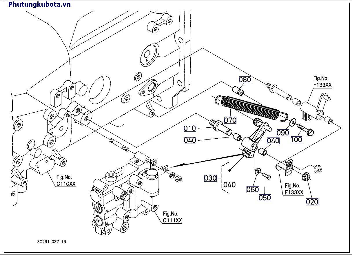 Cần điều khiển van ly hợp cũ 50001-.89999